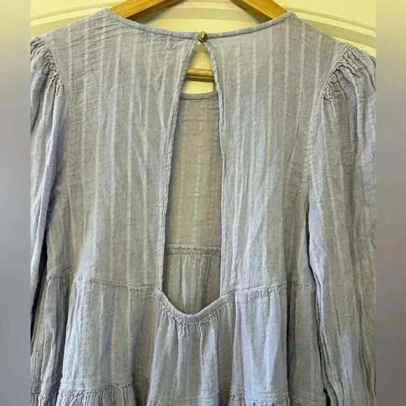 American Eagle long sleeve tiered babydoll top violet oversized XS, Extra small - Picture 8 of 10